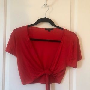 Red wrap top